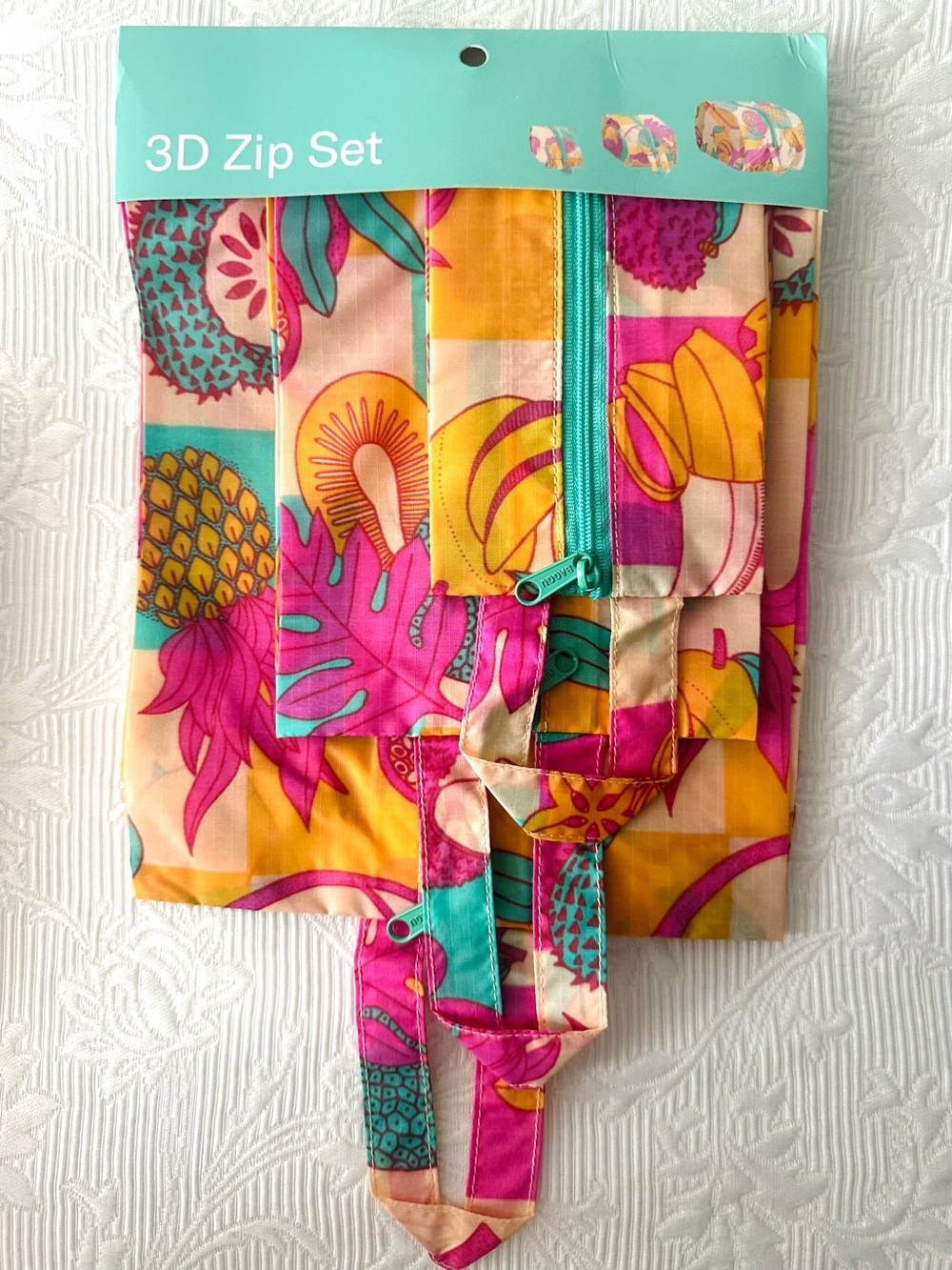 BAGGU Jana Lam Fruit 3D Zip Travel Set 3-Pack RARE New With Tags Hard To Find